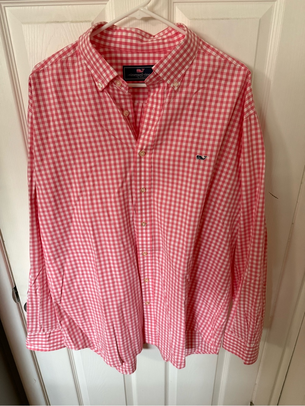 Vineyard Vines Pink and White Gingham Button-Down Shirt